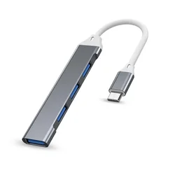 7-Port High-Speed Multi-Function USB Hub (4 Ports Type-C Gray)