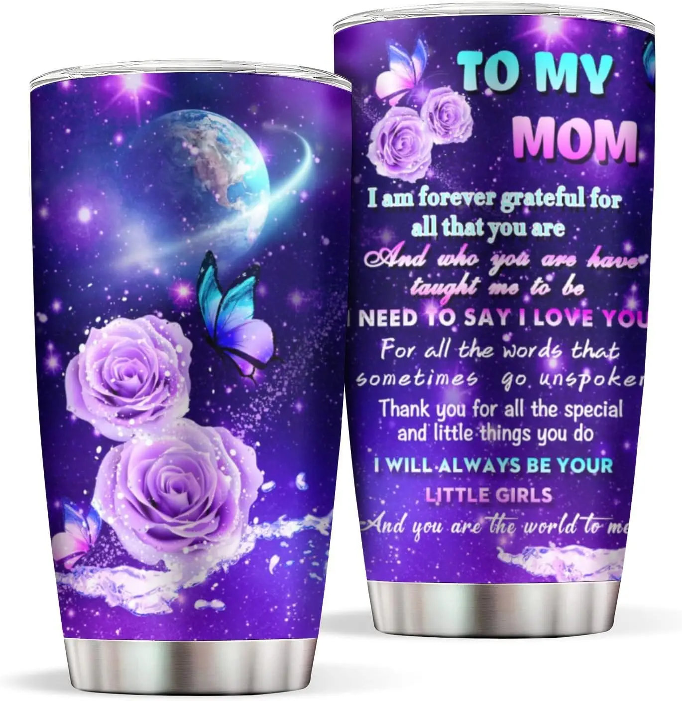 

Red Rose Pattern Stainless Steel 20oz Tumblers with Lid Vintage Romantic Themed Gifts for Women Girls Valentine's Day Gift