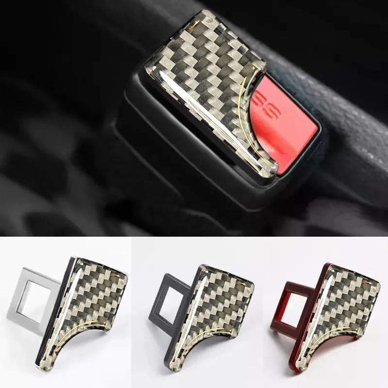 

Car Safety Seat Belt Buckle Clip Hidden Seat Belt Carbon Clip For MercedesBenz Bmw Toyota VolkswagenSeat Belt Accessories