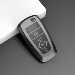 Premium Flip Folding Car Key Case Cover with Keychain Accessories (C grey shell)