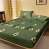 1 Cartoon Cute Avocado doll printed matte Fitted Sheet, bedroom printed bed cover, bedding (excluding pillowcases) 1