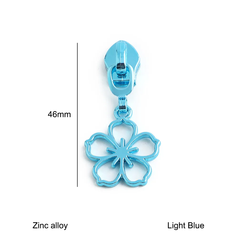 Metal Cherry Blossom Decorative Zipper Slider for Makeup Bags - Replaceable Heads DIY Accessories (5-20pcs)