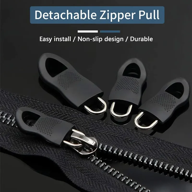 5Pcs Universal Zipper Pull Replacement Slider Removable Zipper Pulls Tab for Jackets Luggage Backpacks Purse Boot Pants Tents