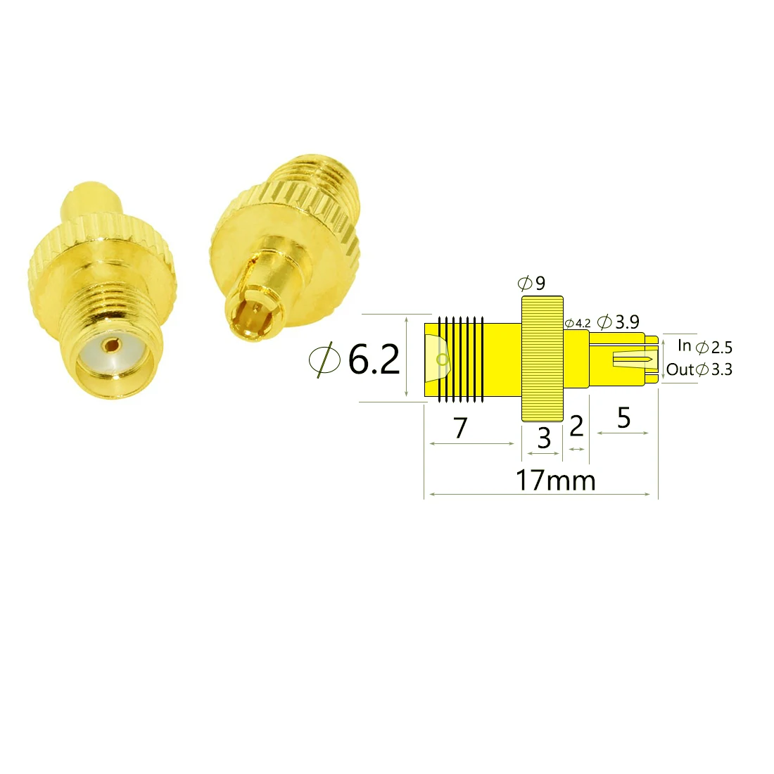 1pc  SMA  Female Jack to TS9  Male RF Coax Adapter Convertor Straight Textured Disc Goldplated External Antenna zihan 10pcs lot male extension convertor straight adapter 3 5