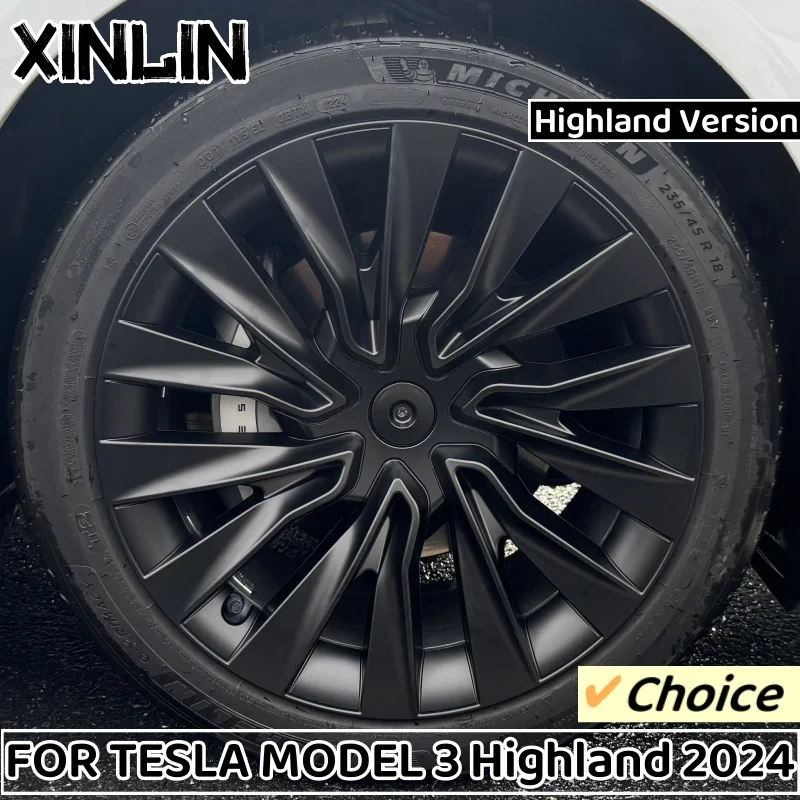 Wheel Hub Covers Wheel Hub Caps 4PCS 18-Inch Wheel Cover For Tesla Model 3 Highland Performance Replacement Wheel Cap Full Rim Cover Accessories