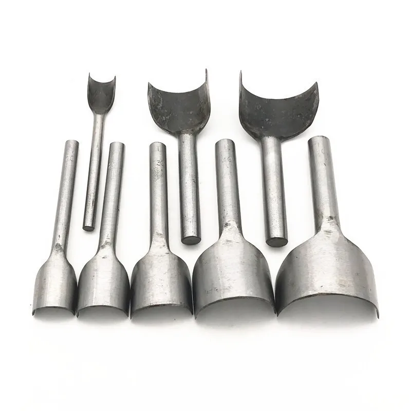 Leather Craft Tools Half Circular Cutter Punch Leather Hand Tool Arc Welding Punch Shaped 1Pcs 1/2 10mm-50mm for Strap DIY