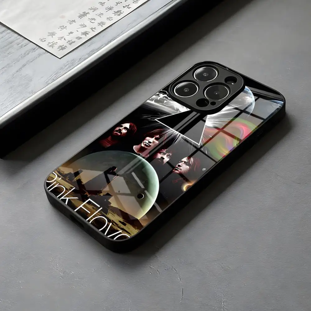 Pink Floyd Inspired Glass Phone Case - Eye-Catching Rock Band Design