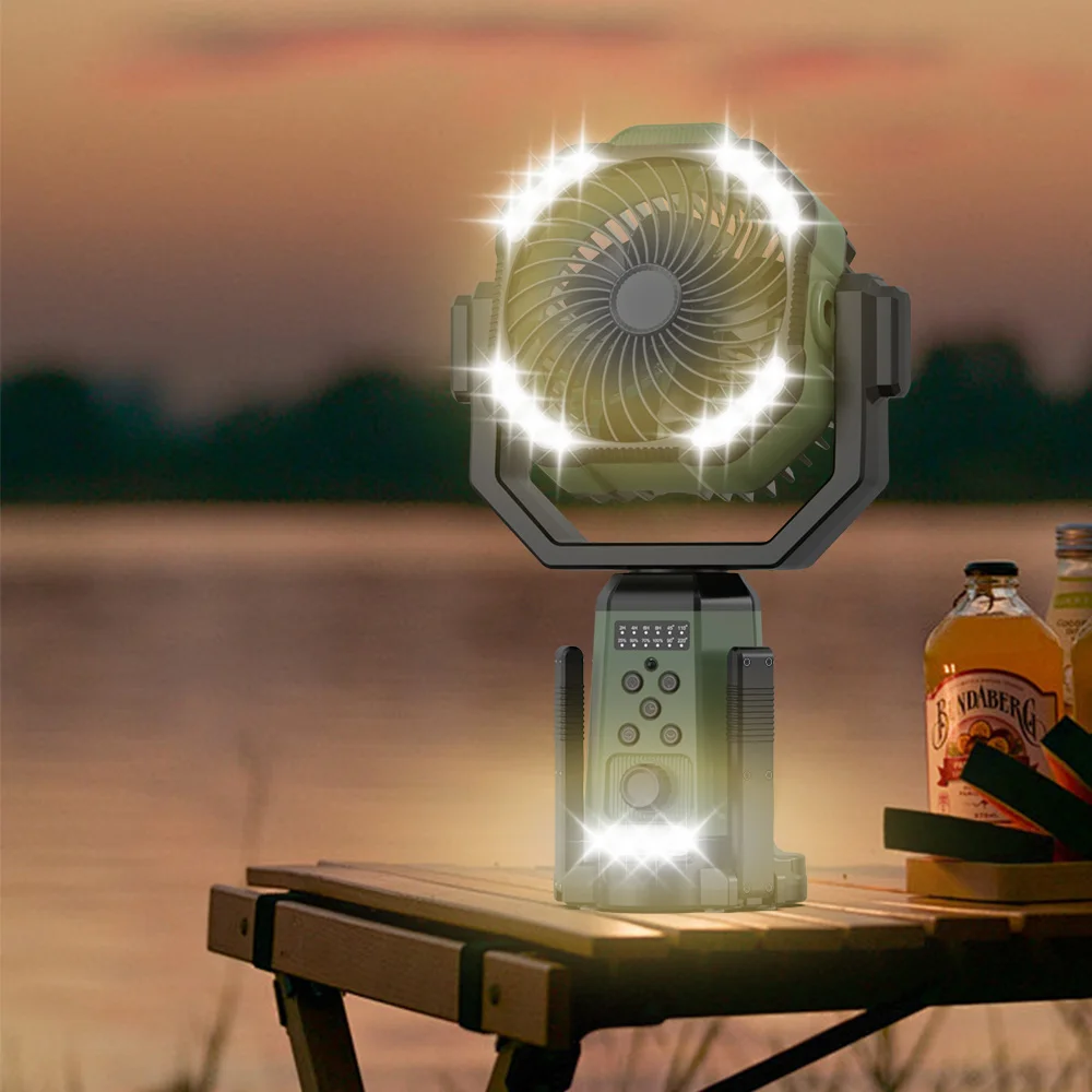 รูปสินค้า พัดลมตั้งโต๊ะชาร์จไฟได้ 24000mAh ควบคุมด้วยแอป 360 องศา