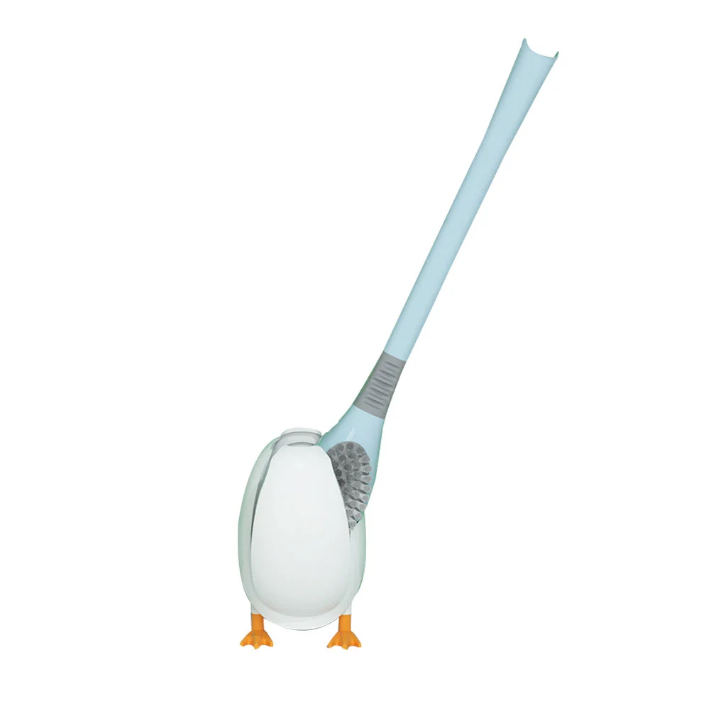 

toilet brush and holder set: deep- cleaning toilet bowl brush with non- long stainless steel handle to clean toilet corner for