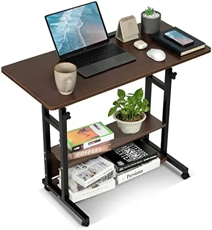 

Office Desks Standing Adjustable Height Small Laptop Desk with Storage for Small Spaces Computer Table for Couch Bedrooms Mobile