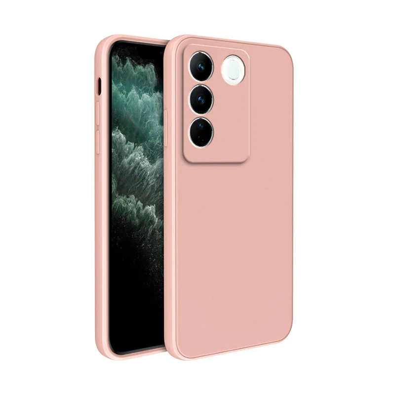 Enhanced Shockproof Liquid Silicone Phone Case - Square Design, Soft & Durable Back Cover