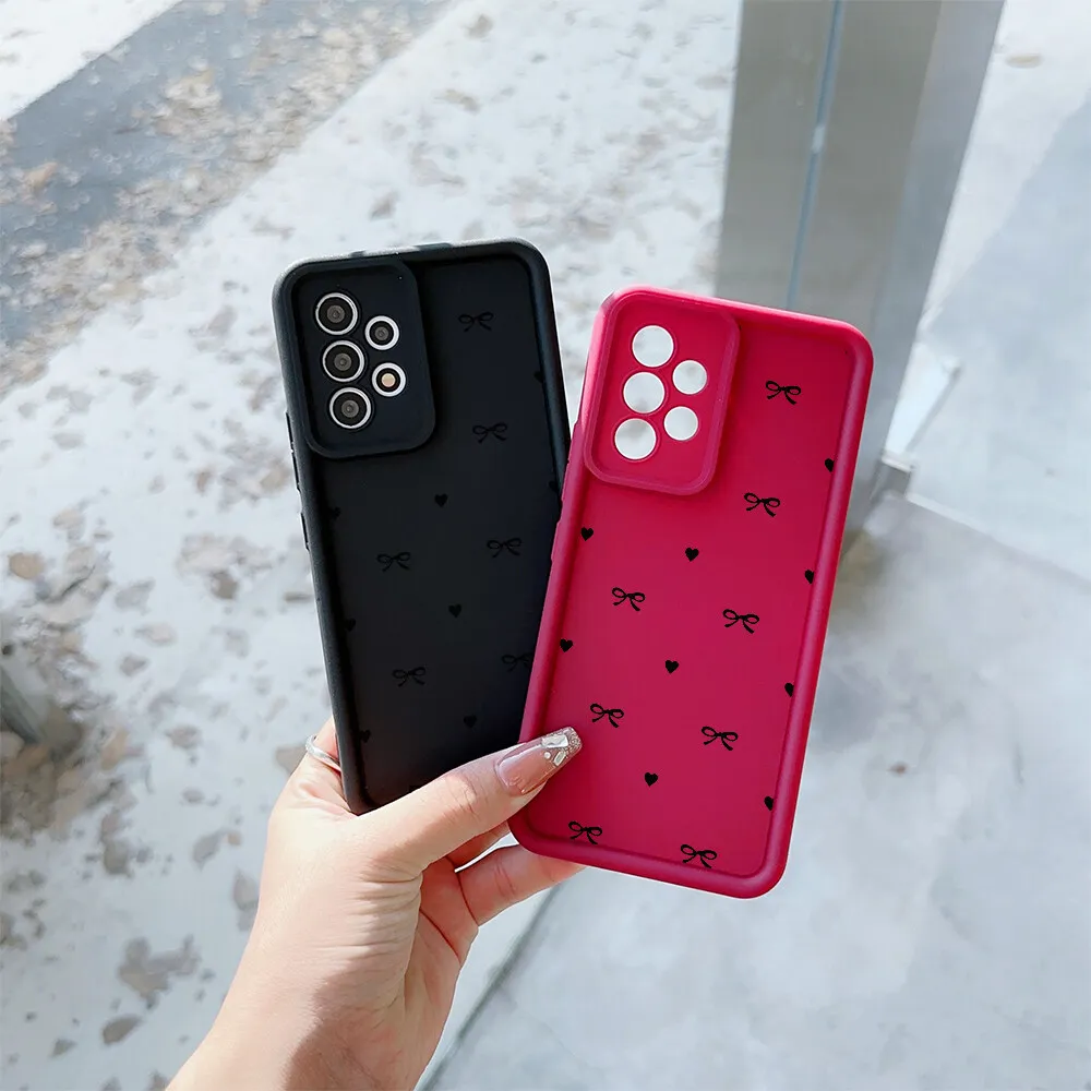 Chic Pink & Black Bow Pattern Phone Case