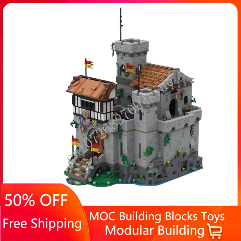 

3722PCS Customized MOC Modular Lion Castle Outpost street view Model Building Blocks Bricks Children birthday toy Christmas gift