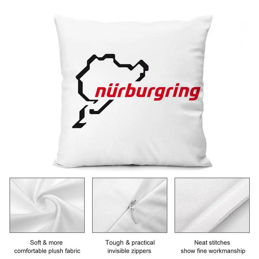 Nurburgring 스포츠카 베개 케이스 플러시 패브릭 소프트 양면 인쇄 소파 쿠션 커버 던지기 베개 커버