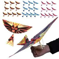 10Pcs/Set Kids Fun Biomimetic Birds Kites Outdoor Sport Toy Elastic Rubber Band Powered Flying Toys Children Yard Game 48*36cm 1
