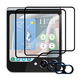Anti - Spy Back Camera Lens Film & External Tempered Glass Screen Protector - Galaxy ZFlip 7FE (2 Lens 2 Glass)