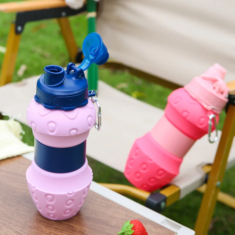 Silicone Water Cup Travel Sports Bottle Outdoor Folding Cup Large Capacity Retractable For girls And Children