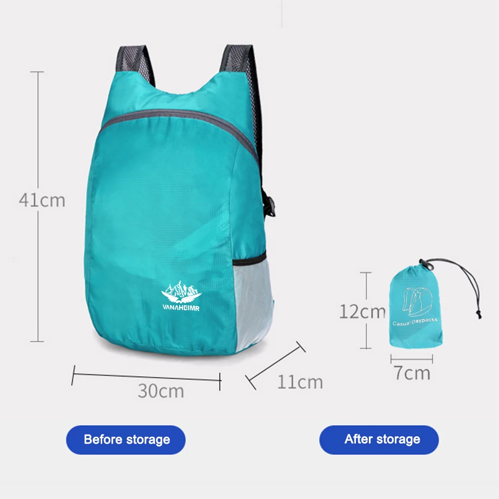 Nylon Ultralight Backpacks Breathable Foldable Mountaineering Rucksacks Waterproof Lightweight for Men Women for Hiking Fishing