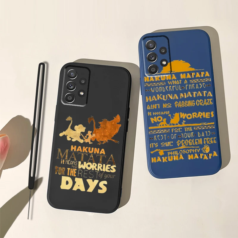 

The Lion King Cartoon For Samsung Galaxy A73 A54 A53 A33 A52 A32 A22 A71 A51 A21S A03S 4G 5G Liquid Rope Phone Case Coque Capa