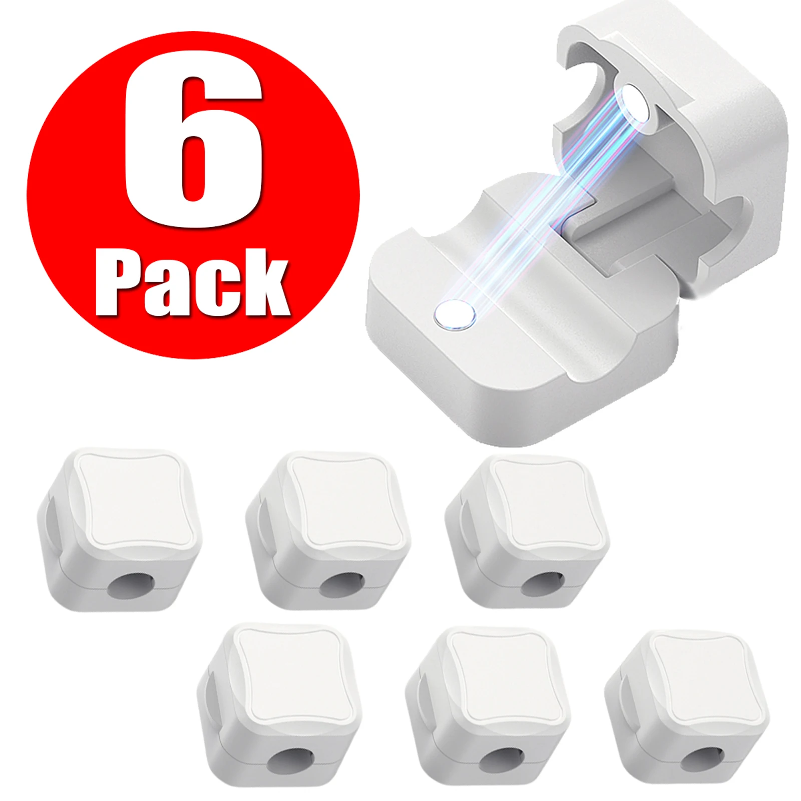 Magnetic Cable Clip Cord Holder - Adhesive Wire Organizer for Home, Office, and Car