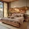Log Simple Art Furniture Master Bedroom Full Solid Wood Bed Homestay Hotel Double Bed 5