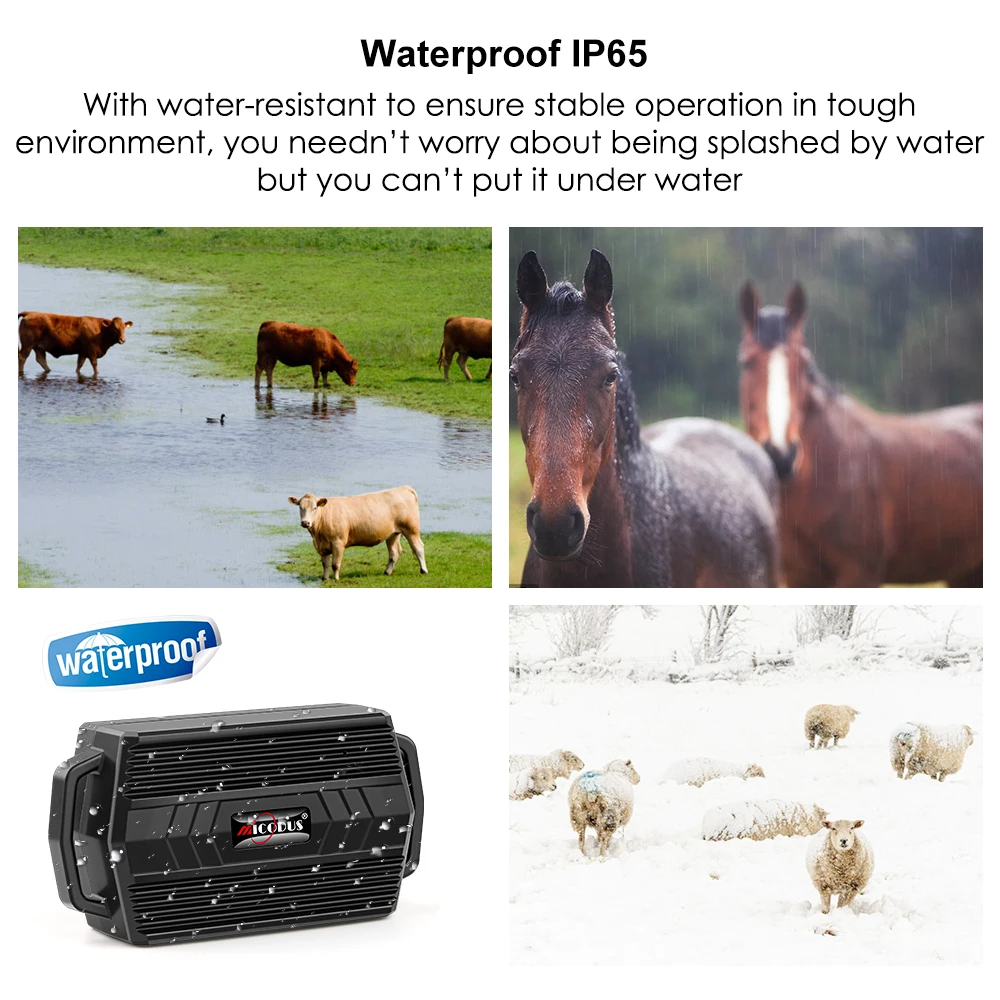 MiCODUS GPS Dog Tracking Device ML935 for Horse Cow Hound 3000mAh Microphone Dog GPS Tracker Geo-fence Free APP PK TKSTAR TK905