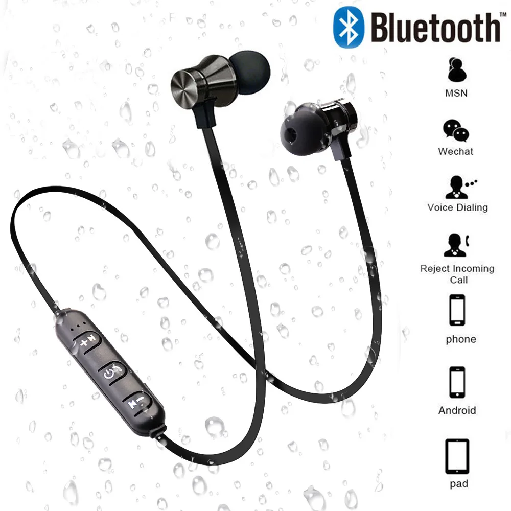 Magnetic Wireless  Earphone XT11 music headset Phone Neckband sport Earbuds Earphone with Mic For