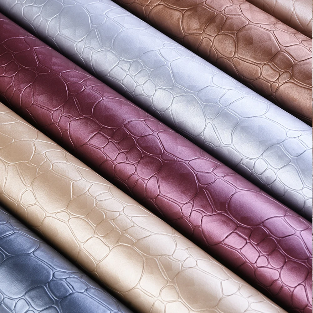 Stone Pattern Synthetic Leather Fabric For Sewing Garment Faux Suede Pvc DIY Bag Shoes Sofa Sewing Material Leathercraft Patchs