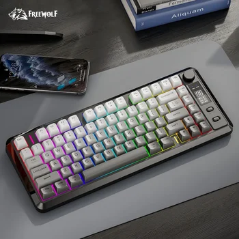 M75 Wireless Keyboard, Bluetooth Dual-mode, Display Screen ,PBT Gradient Ball Cap, Gaming Keyboard