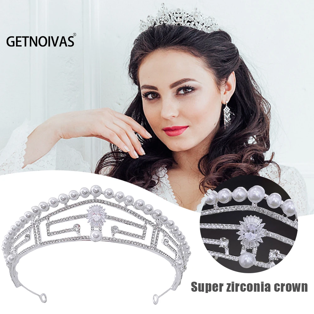 Gorgeous Full Faux Rhinestone Zircon Bride Crown Wedding Princess Hair Jewelry Bride Headbands Wedding Hair Accessories Sl