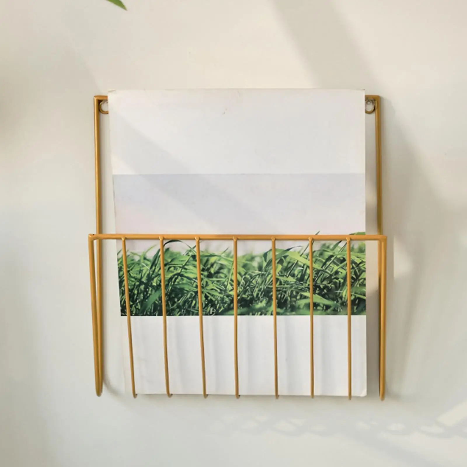 Magazine Rack Wall Mounted File Holder Office Home Decorative Iron Mail Organizer Newspaper Holder for Letters Folders Papers