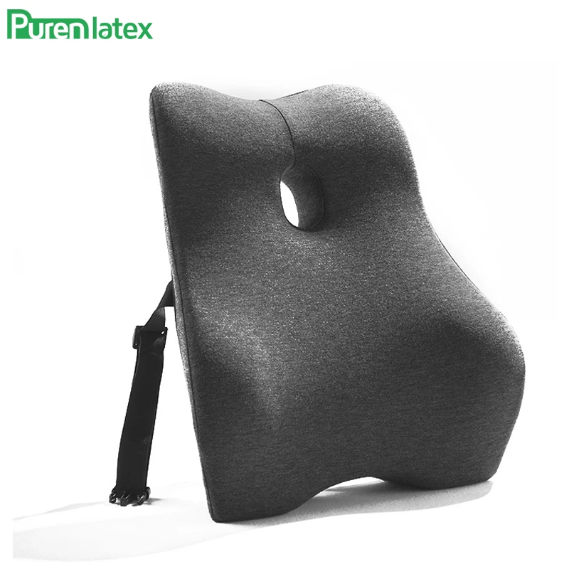 

PurenLatex Back Cushion Memory Foam Seat Orthopedic Tailbone Pain Office Pain Sciatica Relief Coccyx Car Cushion for Back