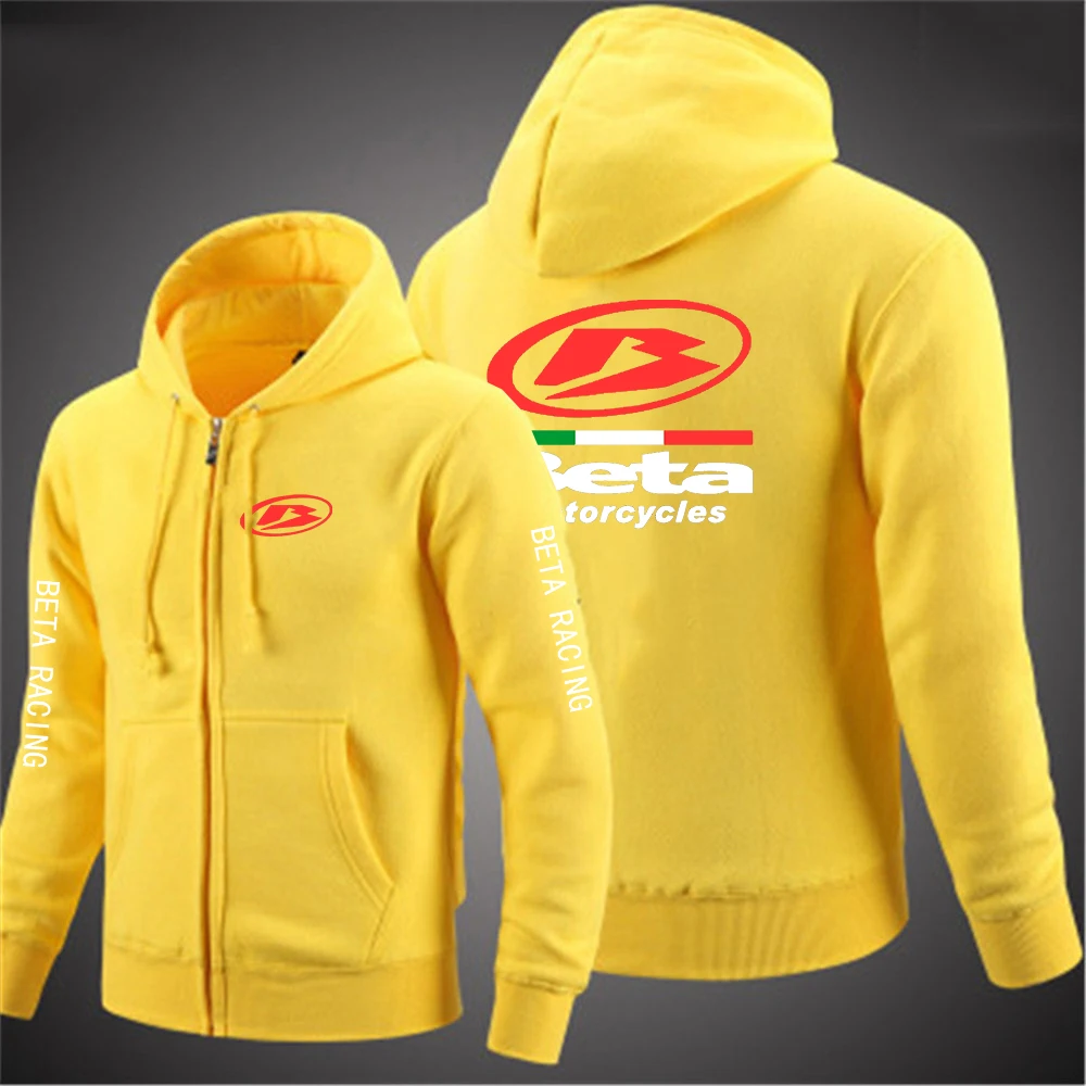 2023 Spring Autumn Men's Beta Racing Motocross Motorcycle Logo Print High Quality Fashion Zip Solid Color Classic Loose Hoodies
