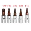 1/5PCS 1/4" Torx Screwdriver Sockets Bits Set Drive Head Screwdrivers Socket Metal Material Hand Tools Set T8-T40 tool Access
