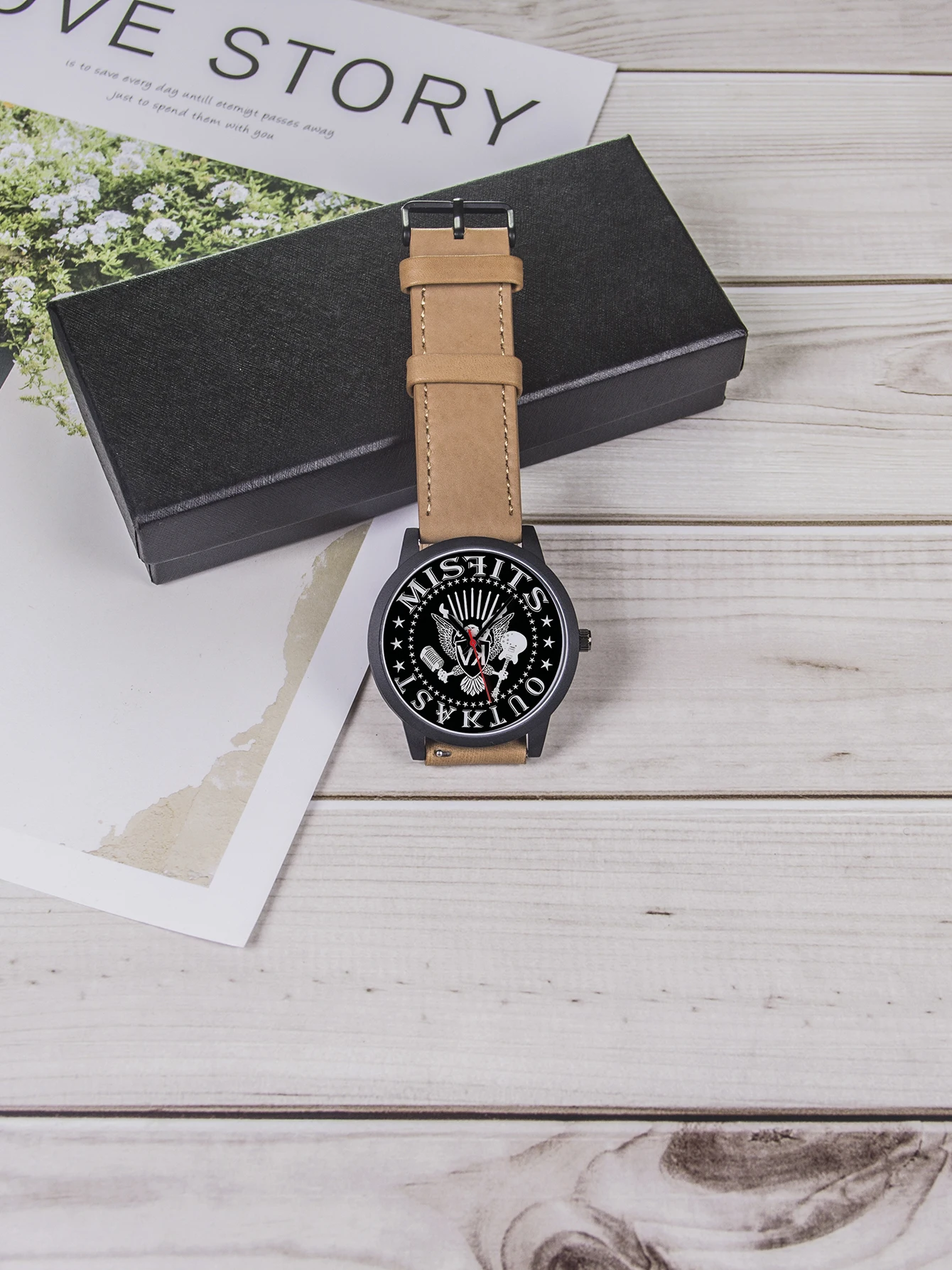 1pcs Customizable Patterns Dazzling Cool Design Printing Dial Fashionable Leisure Souvenir Gifts  Men's Quartz Wrist Watch
