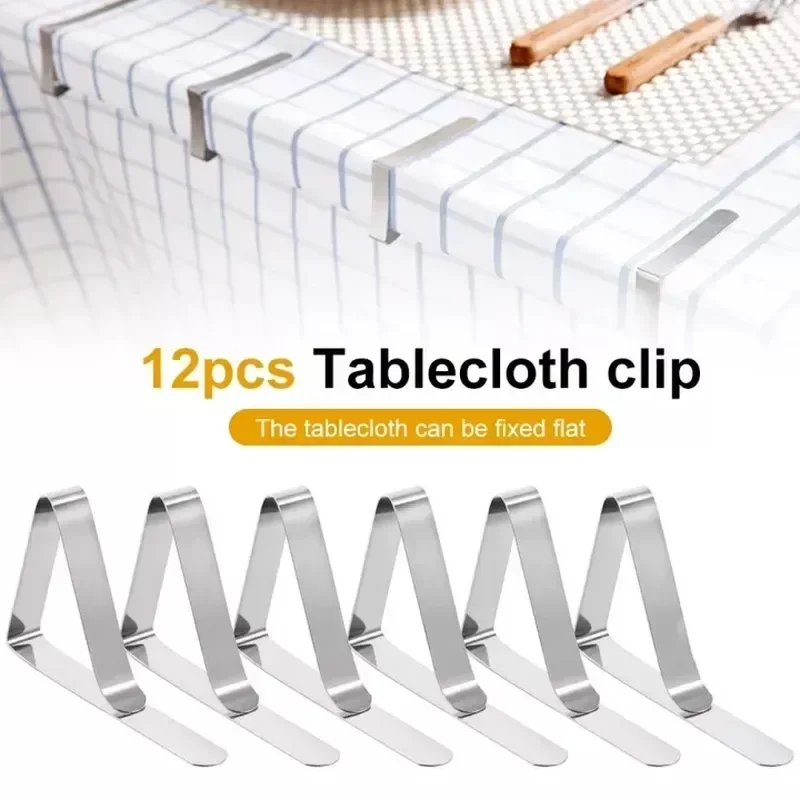 

Supplies Tables Steel Camping Table Clips PCS Tablecloth Holder 12 Cover Clamps Party Outdoor Stainless Cloth Clip Home