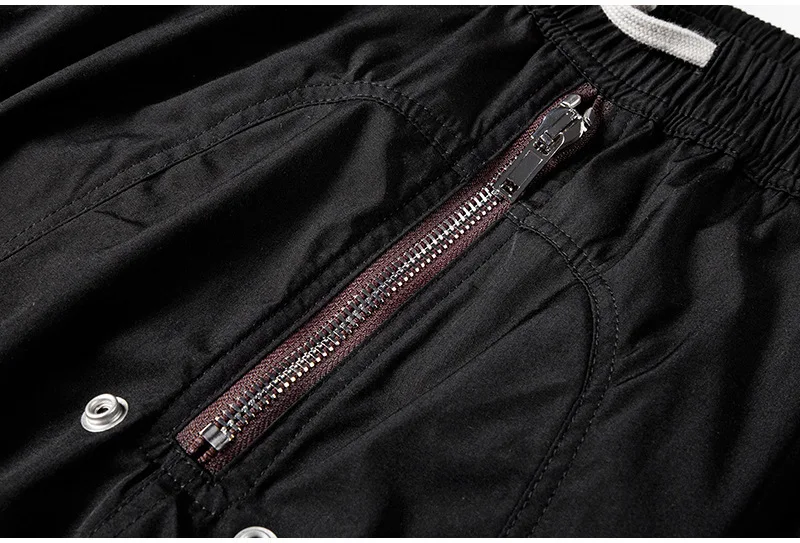 IEFB High Quality Male's Trousers Streetwear Multi Zipper Trend Men's Casual Pants Drawstring Elastic Waist Ankle-length Pants 4