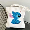 Lilo Stitch Cartoon Canvas Bag Female Canvas Bag Student Backpack Shoulder Bag Large Capacity Casual Shopping Totes bag Ins 4