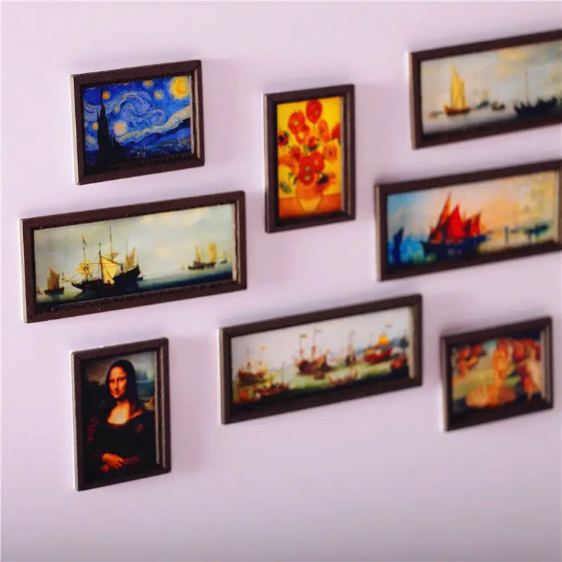 

1:12 Dollhouse Miniature Photo Frame Oil Painting Wall Painting Furniture Decorative Toy Doll House Accessories