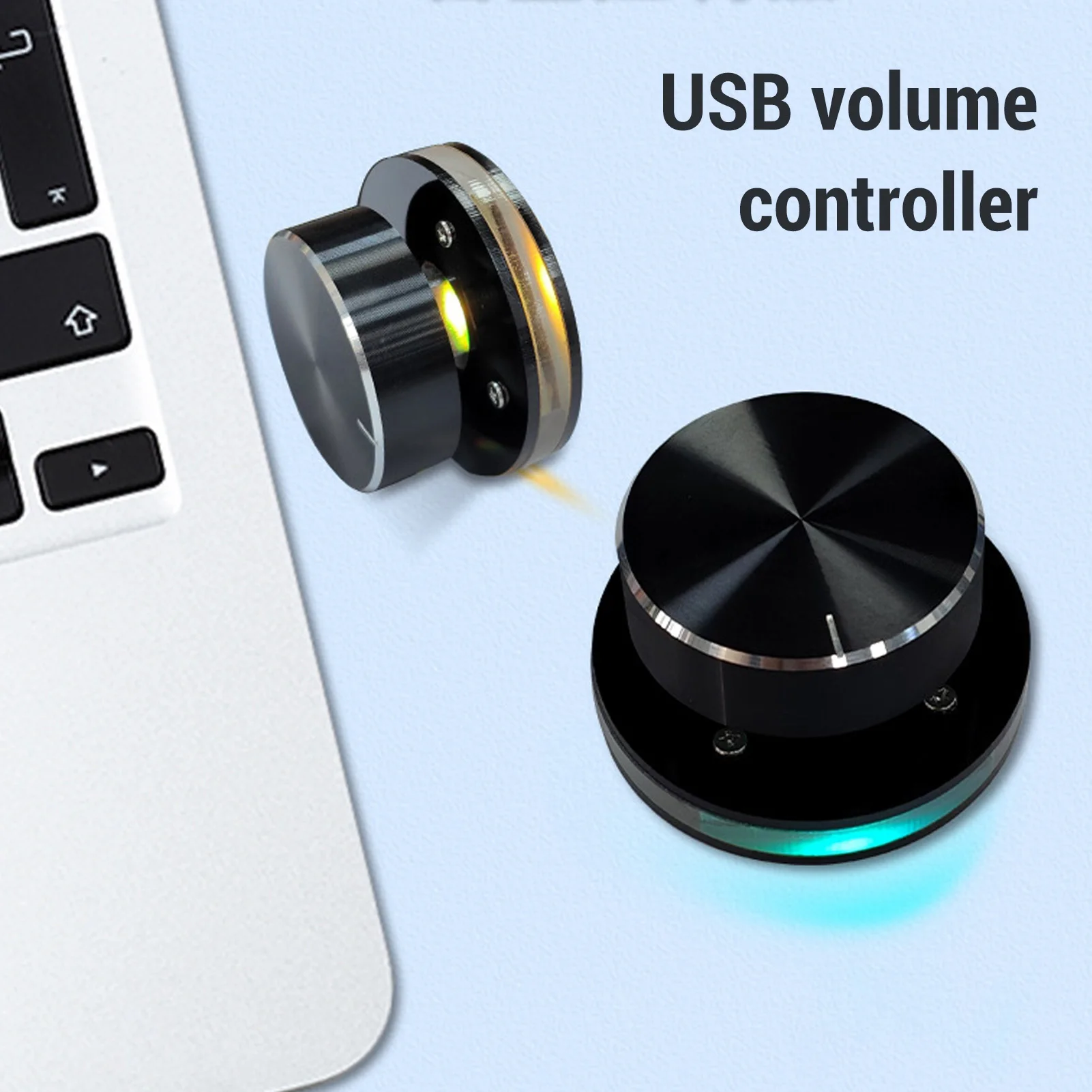 USB Volume Control Knob USB Volume Control Knob For Android System PC Multimedia Type C External Media Adjustment Controller EC11 with RGB Light