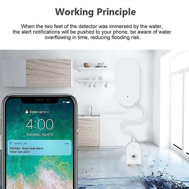PHILE-Tuya Zigbee Leak Sensor Water Leakage Detector Leakage Sensor Water Sensor Prevent Water Leakage For Smart Home 2