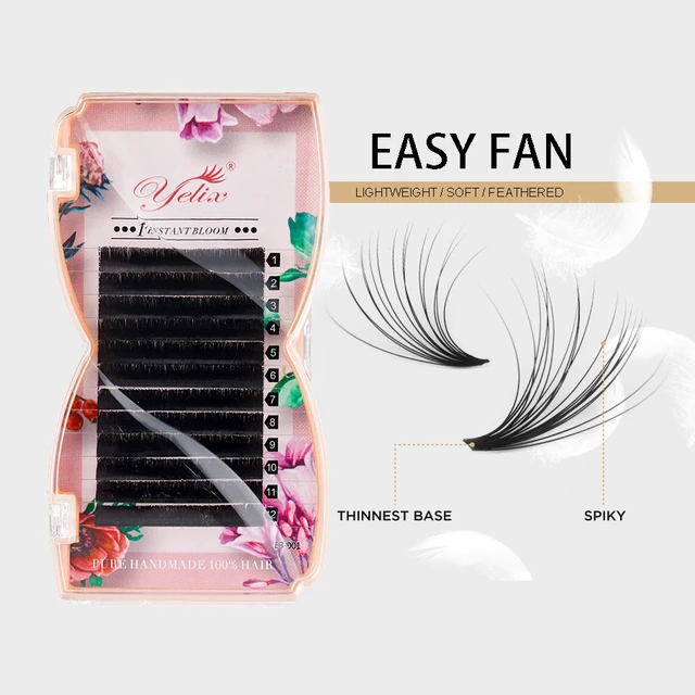 Yelix easy fan lashes,extensions de cils volume russe,L curl easy bloom,extensions  cils M/