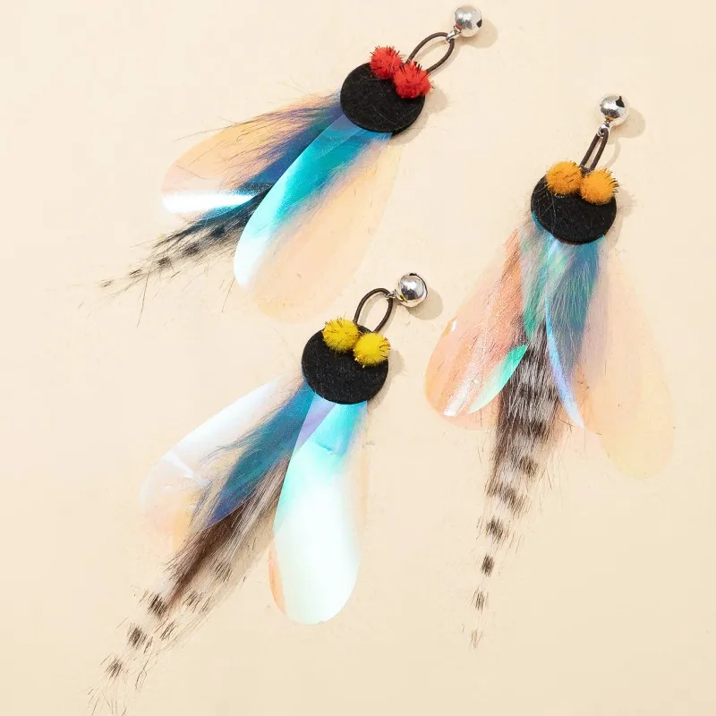 Cat Toys Feather Toy Teaser Stick Bite Resistant Butterfly Interactive Cats Toy Bell Pet Products