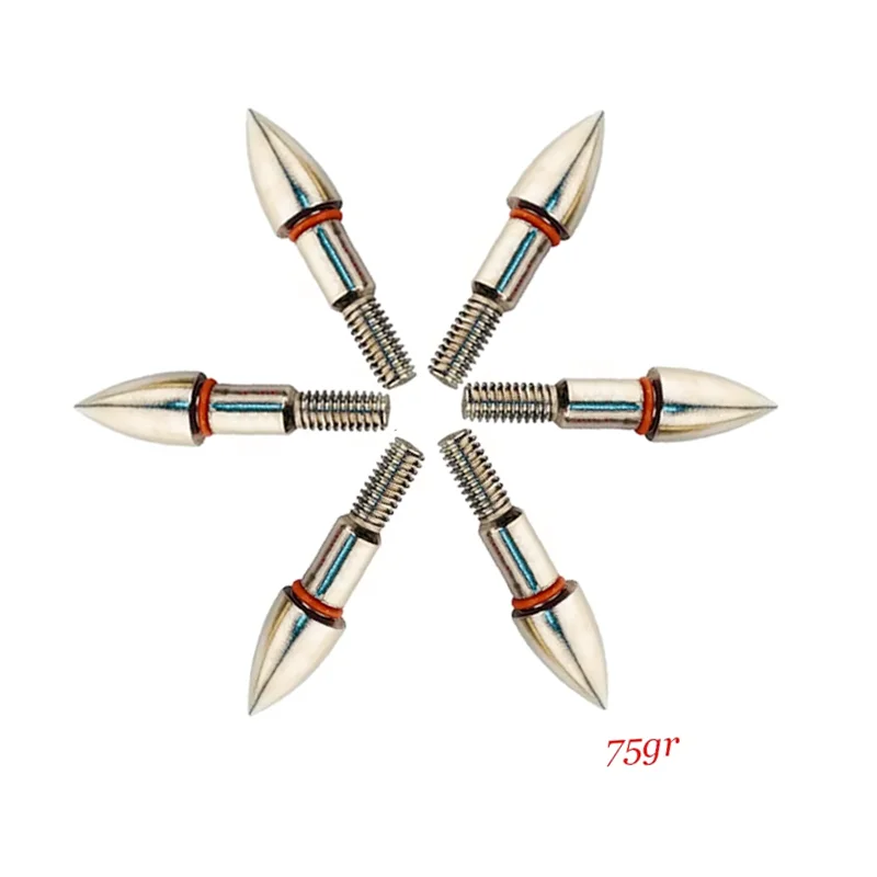 30pcs Linkboy Archery Arrow Points Tips Target 75/100GR ID6.2mm O Rubber Ring Aluminium Insert Compound Bow Longbow Hunting