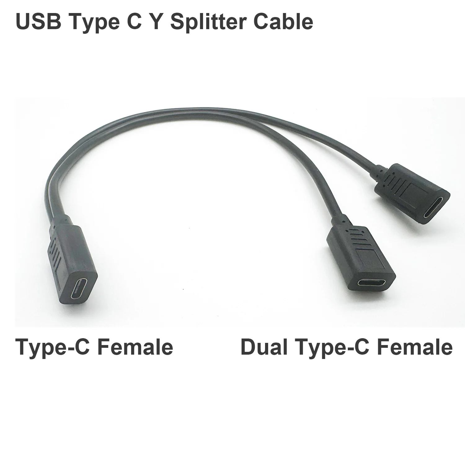 Dual USB Type C Female Charging Splitter Cable