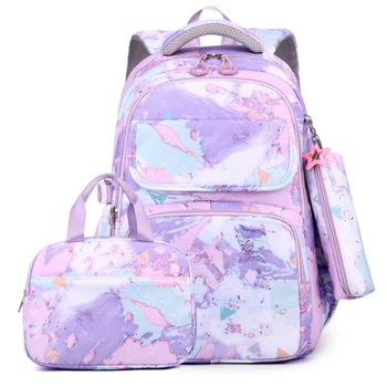 3pcs/set Kids School Backpack for Girls Boys Lunch bag pencil bag set Elementary Middle High School Bags Students Bookbag 1