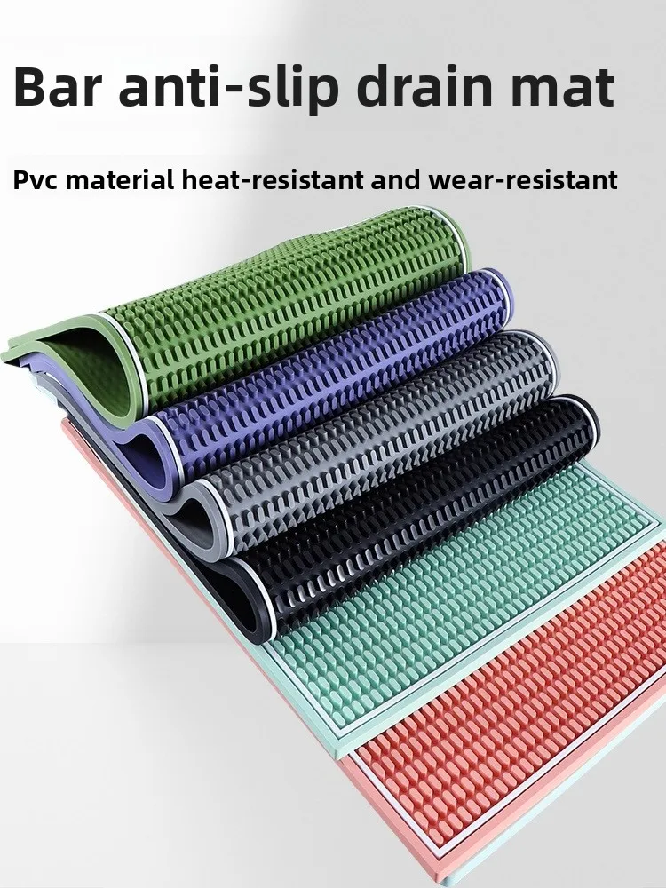 Non-Slip PVC Coffee Bar Mat Cup Draining Pad Work Surface Protection Rectangular Chinese Sle Dining Utensils Table Mat