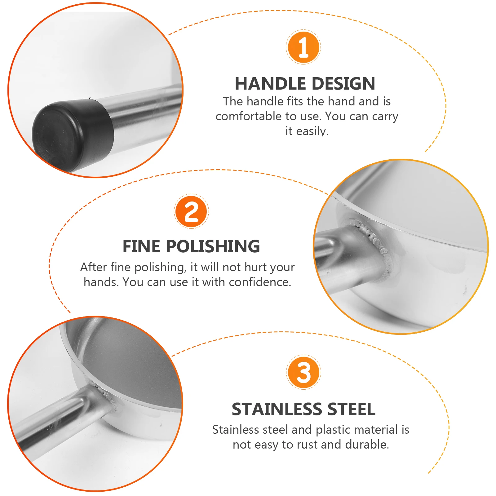 Stainless Steel Thickened Dustpan Handheld Garbage Home Cleaning Tools Metal Kitchen Practical Sturdy Multipurpose 5