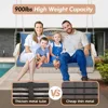 Upgraded Wicker Hanging Porch Swing Heavy Duty 900 LBS 3-Seat Outdoor Patio Swing Chair Bench for Adult w/ Hanging Chains 2
