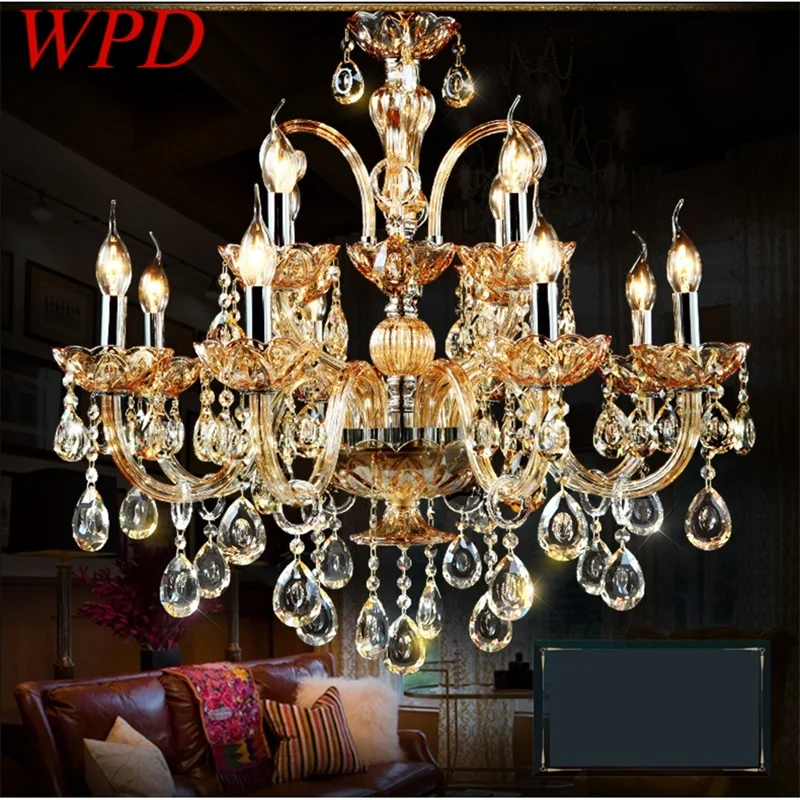 

WPD Luxury Candle Chandelier Modern Amber LED Lighting Creative Decorative Fixtures For Home Living Dining Room Bedroom